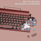 Adventurers Retro Typewriter-Style Mechanical Keyboard, 83 Keys, 75% Compact - Image 2