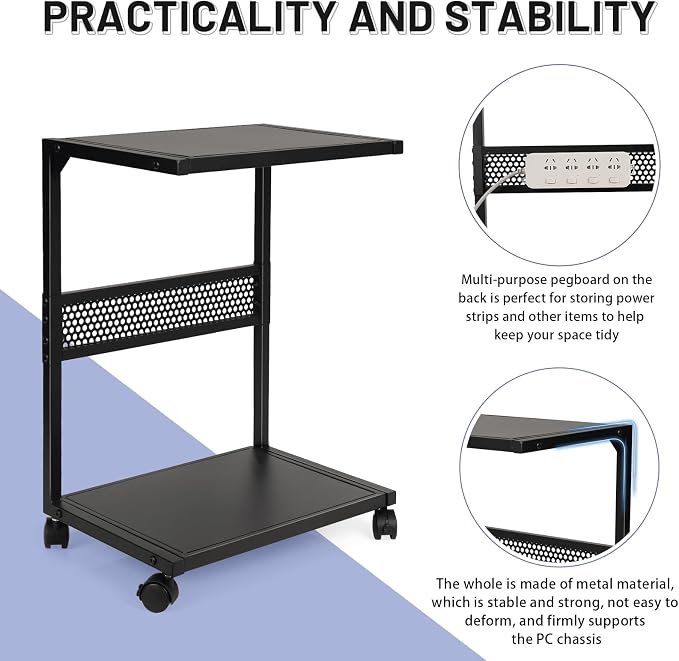 Bfttlity PC Stand Computer Tower Stand 2-Tier Metal CPU Holder - Image 6