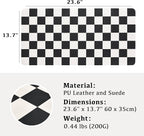 Ohocut Checkered Desk Mat, Large Cute Aesthetic Retro PU Leather Computer - Image 3