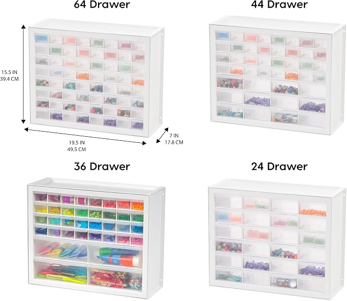 IRIS USA Screw Tool Organizer Small Parts Cabinet Chest, 44-Drawer Hardware - Image 3
