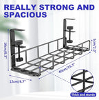 Under Desk Cable Management Tray, 31.5'' No Drill Steel Cable Tray Organizers - Image 5