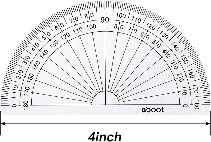 EBOOT 25 Pcs Math Protractors Plastic Protractor 180 Degrees, 4 Inches - Image 2