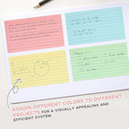 Colored Index Cards 5x8 100Pcs, Goefun Ruled Flashcards, 4 Color Notecards - Image 7