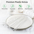Dealusy 300 Count Extra Heavy Duty Clear Plastic Knives Disposable, Heat - Image 3