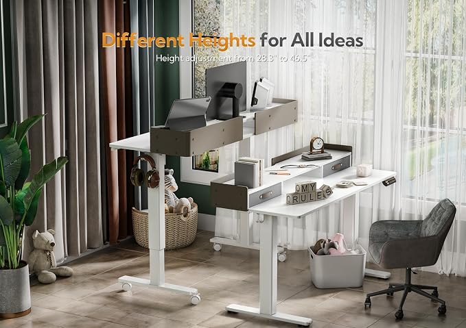 Claiks Standing Desk with Drawers, Stand Up Electric Standing Desk Adjustable - Image 6