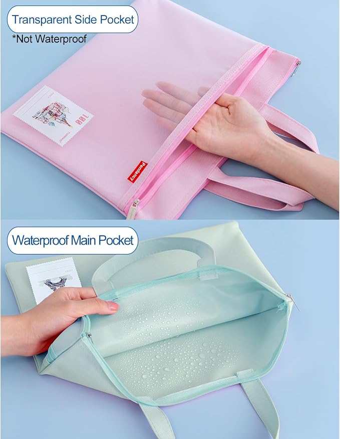 Pendancy Mesh Zipper Pouch 11x13.7 in, Large Double Pocket Waterproof File Bag - Image 4