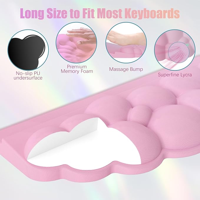 Wrist Rest with Keyboard Stand, Ergonomic Computer Wrist Support Pad, Cloud - Image 5