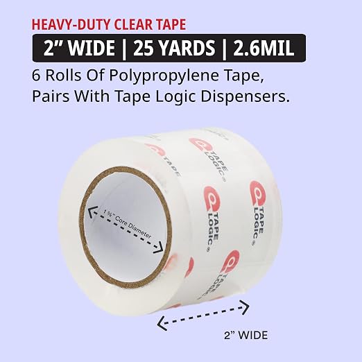 Tape Logic Heavy Duty 2in x 25yd Clear Packaging Tape Dispenser Refills - Image 2