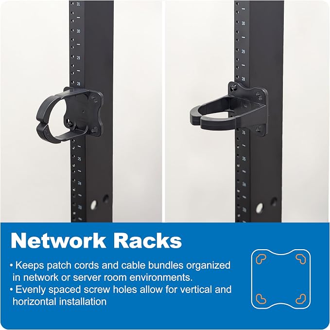 ICC 3” Plastic Cable Management Ring, Vertical/Horizontal, Rack or Wall Mount - Image 6