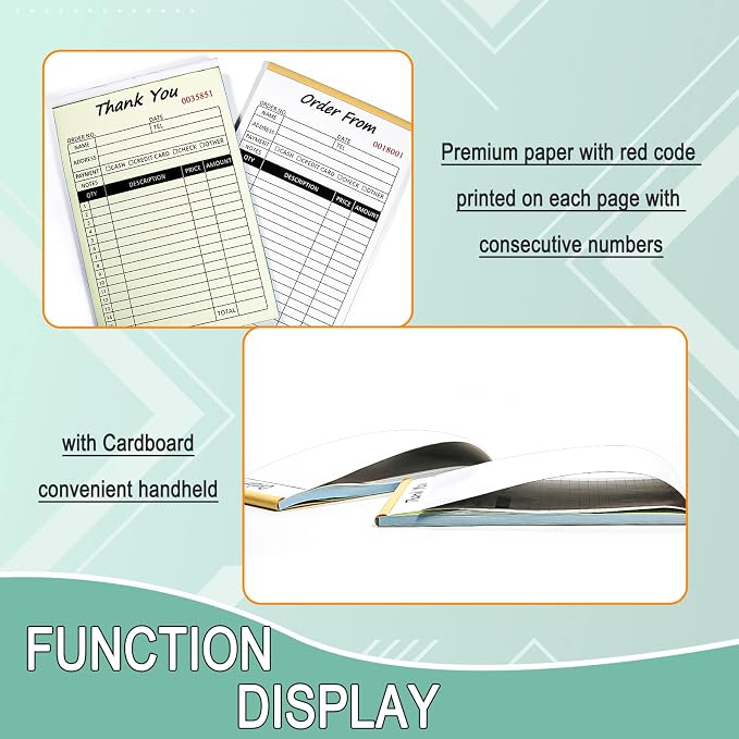 Receipt Book with Cardboard 2-Part Carbonless, Order Forms - Image 3