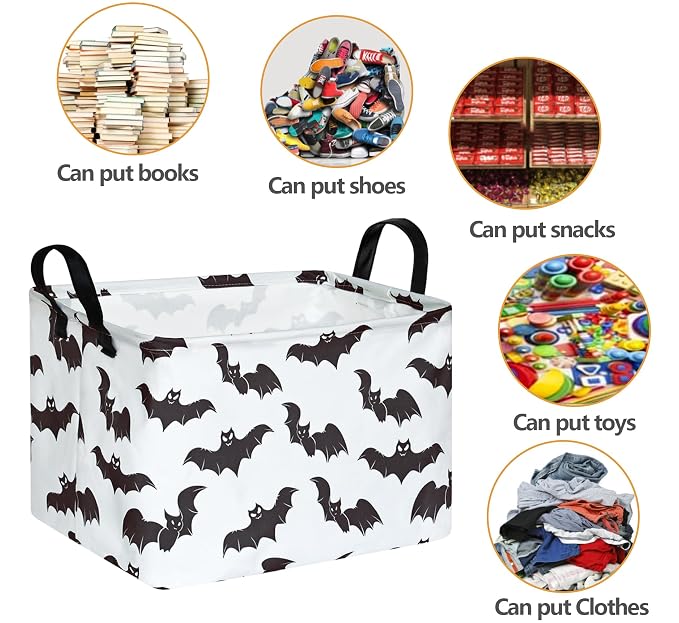 FUULOXE Halloween Bat Storage Basket - Image 4