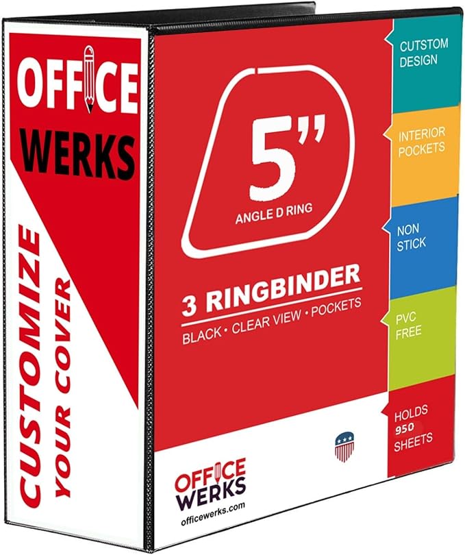 3 Ring Binder, Professional D Ring Binder 5 Inch, Presentation Folder - Image 2
