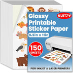 150 Sheets Glossy Sticker Paper, 8.5in x 11in Sticker Paper by Unknown