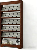 LHIUGE 6-Layer Brochure Display Rack, Freestanding Wooden Magazine Rack by LHIUGE