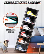 KDOR Clear Shoe Boxes Stackable, 3 Pack Shoe Storage Box - Image 5