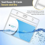 Marspark 200 Pieces Clear Plastic Horizontal Name Badge ID Card Holders - Image 3
