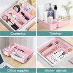 WOWBOX 25 PCS Plastic Drawer Organizer Set, 4 Sizes Desk Drawer Divider - Image 6