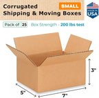 Small Moving & Shipping Boxes 7"L x 5"W x 3"H - Image 2