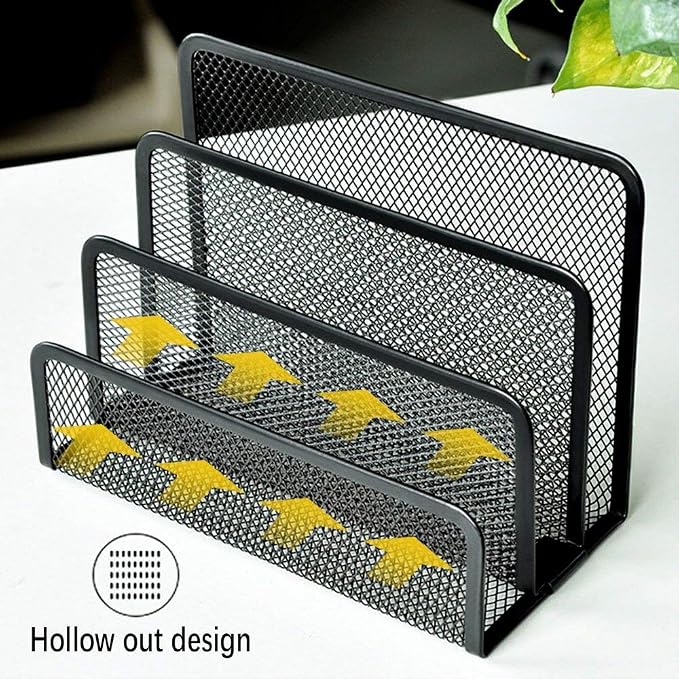 wishacc Desk Mail Organizer Small File Holders Letter Metal Mesh - Image 7
