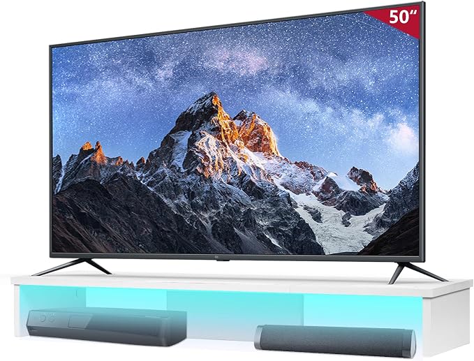 Qupui TV Riser Stand with LED Lights, 42.5in Super Large Monitor Stand with by Qupui
