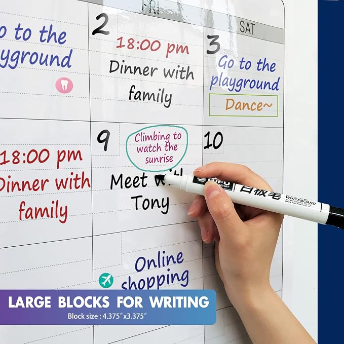 Dry Erase Four Month Laminated Jumbo Wall Calendar, Huge Quarterly Laminated - Image 4