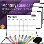 Large Dry-Erase Magnetic Monthly Calendar + Free Bonus: 3 Grocery/to-Do List - Image 9