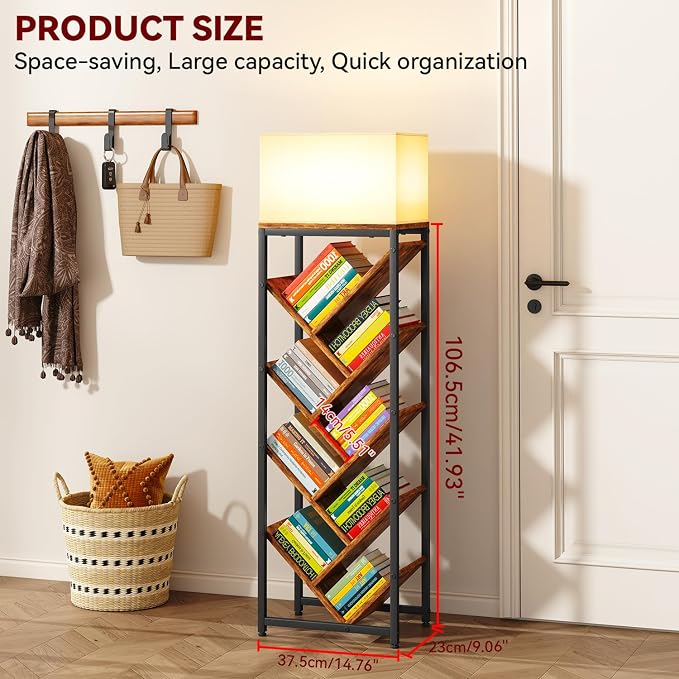 IBUYKE 9 Tier Tree Bookshelf, Floor Standing Wood Bookshelf - Image 3