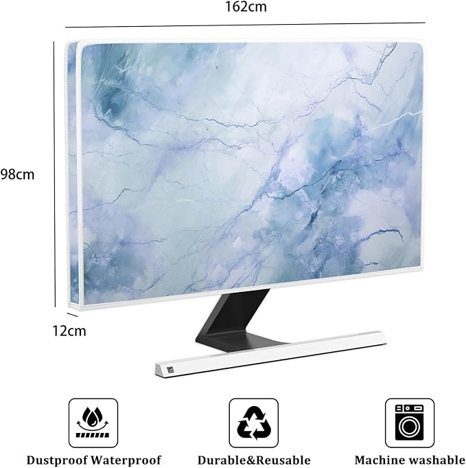 Baocicco Fashion Haze Blue Marble Screen TV Cover Cover 70 Inch Waterproof Full - Image 2