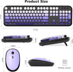 MOFII Wireless Keyboard and Mouse Combo, Full Size 2.4G Retro Round Computer - Image 7