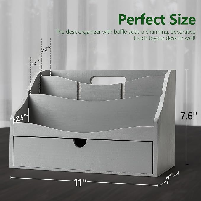 Pine Wood Mail Organizer for Desk - Image 2