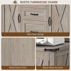 Vabches File Cabinet with 3 Drawers, Farmhouse Lateral File Cabinet Fits Files - Image 7