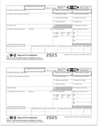 W2 Forms 2025, 6 Part Tax Forms, 25 Employee Kit of Laser Forms Designed - Image 3