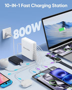 800W USB C Charging Station, 120W PD GaN5 Super Fast USB C Charger Block-10 Port - Image 2