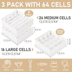 Criusia 3 Pack Sock Underwear Drawer Organizer Dividers, 64 Cell Fabric - Image 2