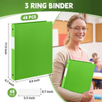 Henoyso 48 Pcs 3 Ring Binder 0.5 Inch Round Fits Letter Size 8.5'' x 11'' Paper - Image 2