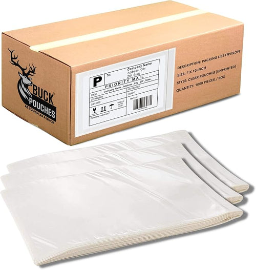 1000 Pack 7"x10" Shipping Label Sleeves – Clear Self-Adhesive Packing Slip by BuckUSA