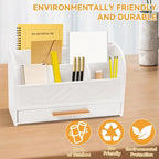 Mail Organizer Countertop Kitchen-White Mail Holder Countertop Drawers Wood - Image 3