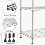 M MZG 1000 lbs 4Tier Shelf Metal Storage Shelves Wire Rack Closet Organizers - Image 5