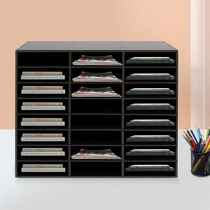Literature Organizer with 24 Compartments | Adjustable Desktop File Sorter Mail - Image 3