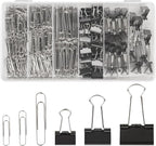 500PCS Paper Clips and Binder Clips Assorted Sizes, Office Supplies by Deoot