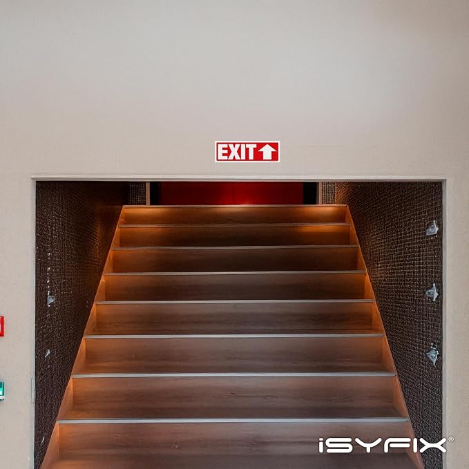 iSYFIX Exit Signs Stickers 2 Pack 12x4 Inch - Image 4