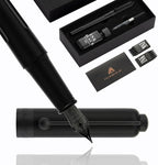 HUASHILAI Luxury Matte Black Forest Fountain Pen Set, Titanium Black Extra Fine by HUASHILAI