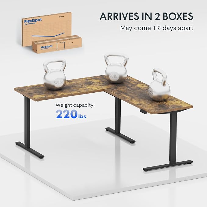 FLEXISPOT L Shaped Standing Desk, 63 x 47 Inch Electric Height Adjustable - Image 6