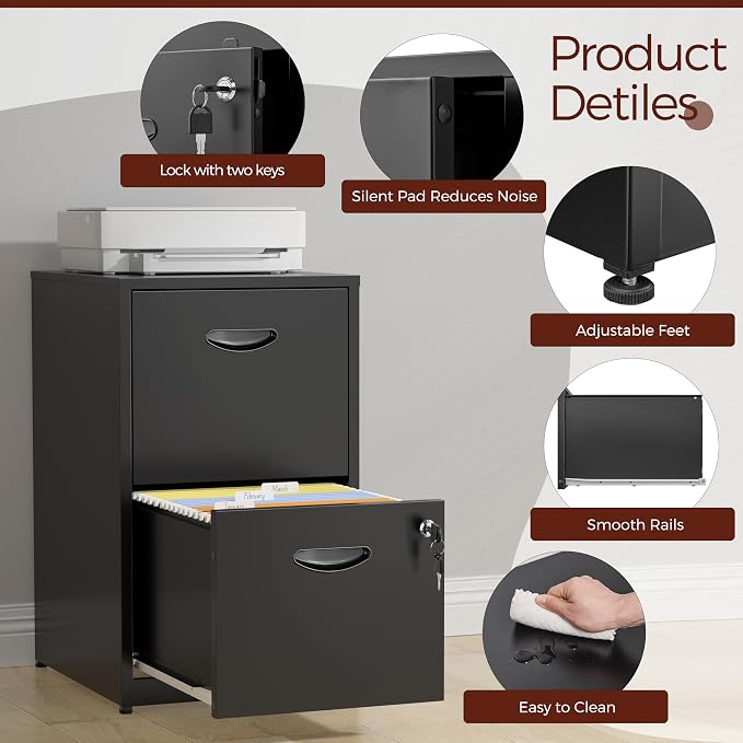 Kubohogar 2 Drawer File Cabinet - Image 5