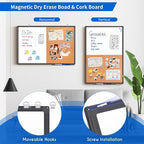Magnetic White Board and Cork Board Combo, 24 X 18 inches Whiteboard Bulletin - Image 2