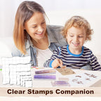 UCEC 4 Sheets Clear Stamps Set for Card Making and 2 Pcs Acrylic Stamp Block - Image 6