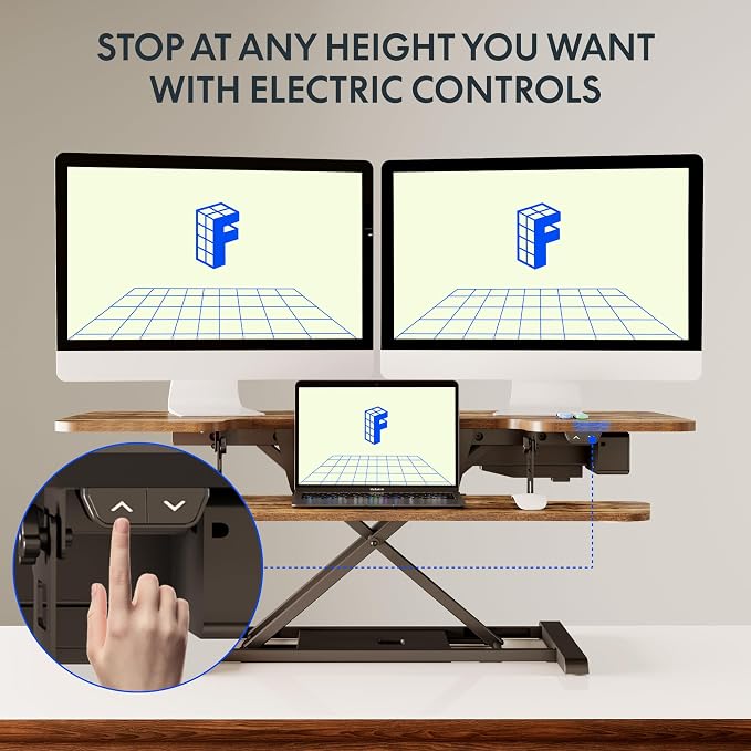 FLEXISPOT 40 inch Electric Motor Desk Converter, Sit to Stand Monitor and - Image 6