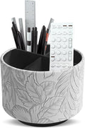 Hennaja Round Leather Art Supply Organizer, Remote Control Holder, 360 Degree by Hennaja