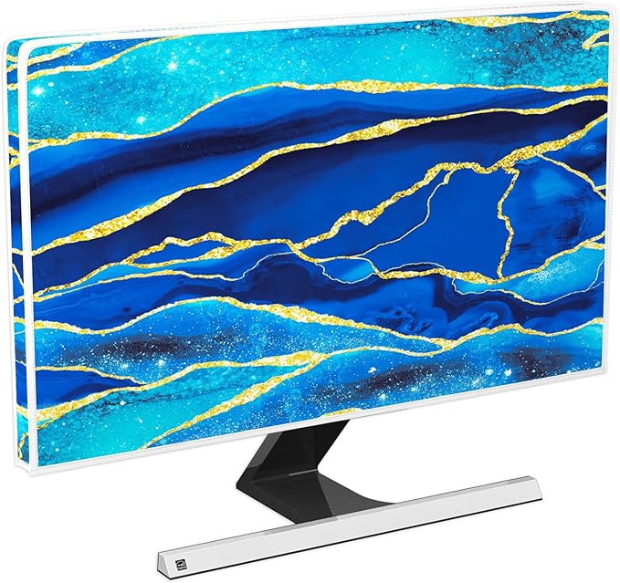 Baocicco Royal Blue Marble Waterproof TV Cover 32 Inch Creative Design by Baocicco