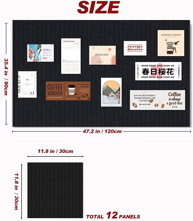 Large Felt Wall Tiles Cork Boards - Image 2